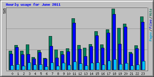 Hourly usage for June 2011