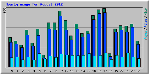 Hourly usage for August 2012