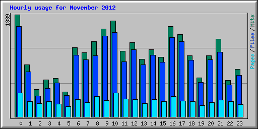 Hourly usage for November 2012