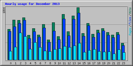 Hourly usage for December 2013