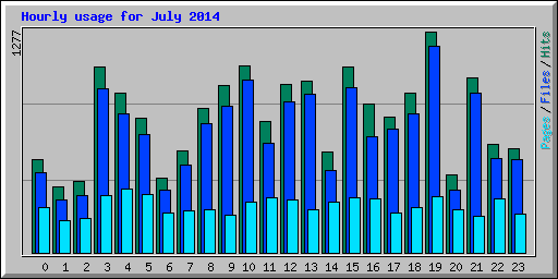 Hourly usage for July 2014