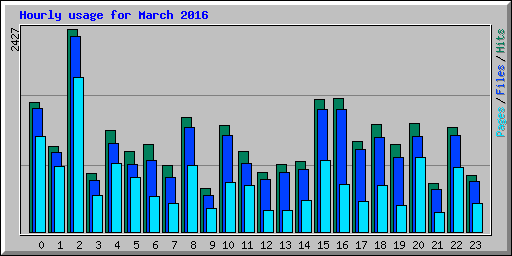 Hourly usage for March 2016