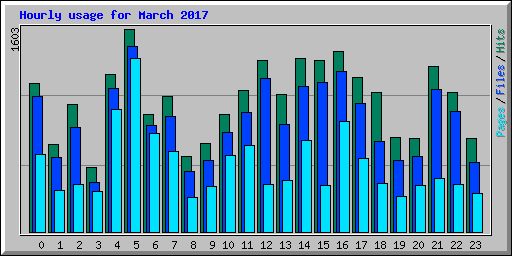 Hourly usage for March 2017