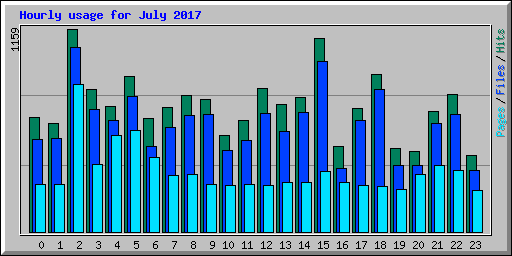 Hourly usage for July 2017